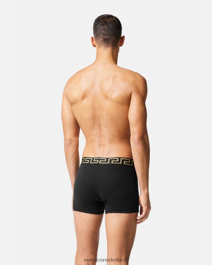 Versace greca border lange stammen Heren zwart ondergoed en strandkleding J2T4F41765