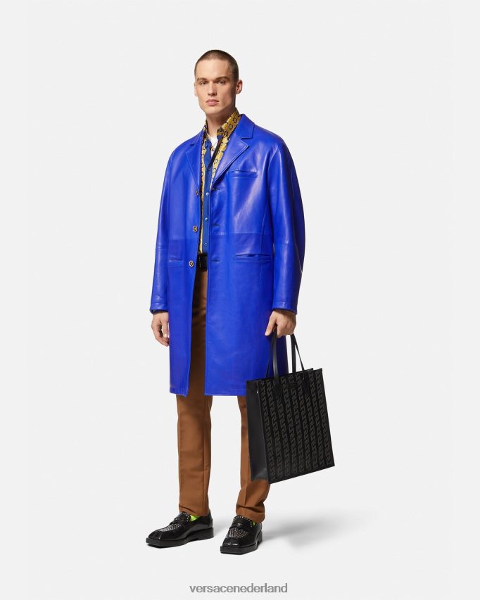 Versace Barocco 660 zijden overhemd Heren blauw en goud kleding J2T4F41318