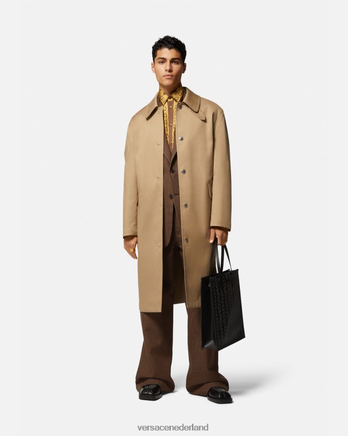 Versace Barocco 660 zijden overhemd Heren bruin en goud kleding J2T4F41320