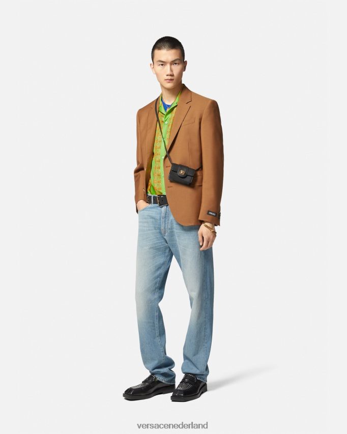 Versace Barocco 660 zijden overhemd Heren goud en groen kleding J2T4F41317