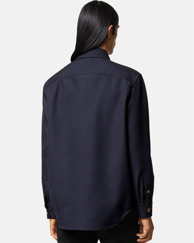 Versace Medusa pied-de-poule overshirt Heren blauw kleding J2T4F41322