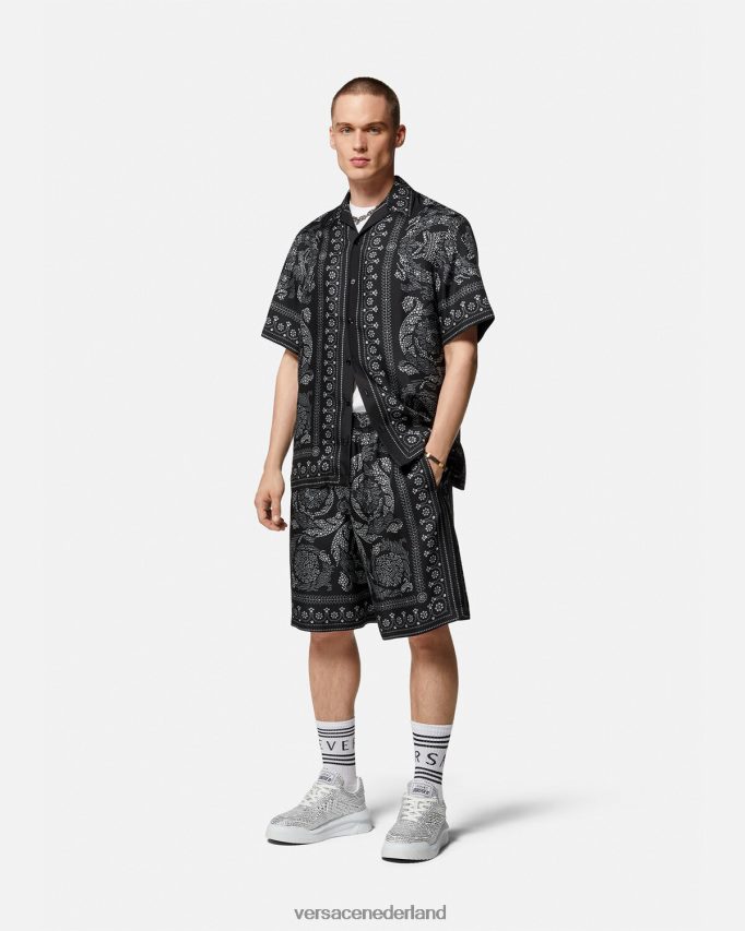 Versace Zijden overhemd in Barocco-silhouet Heren afdrukken kleding J2T4F41315