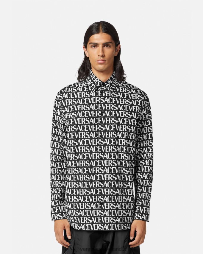 Versace all-over overhemd Heren zwart en afdrukken kleding J2T4F41314