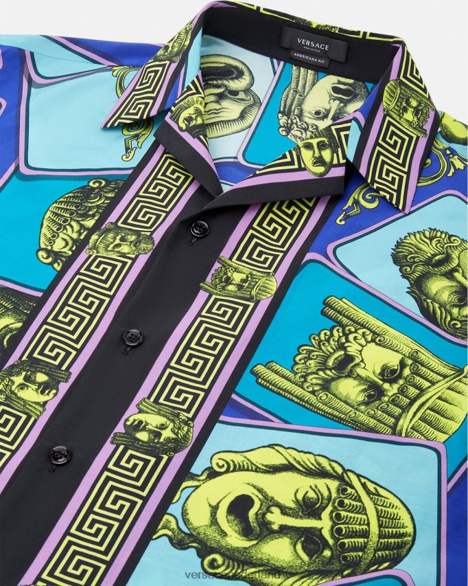 Versace le maschere overhemd van katoenmix Heren afdrukken kleding J2T4F41309