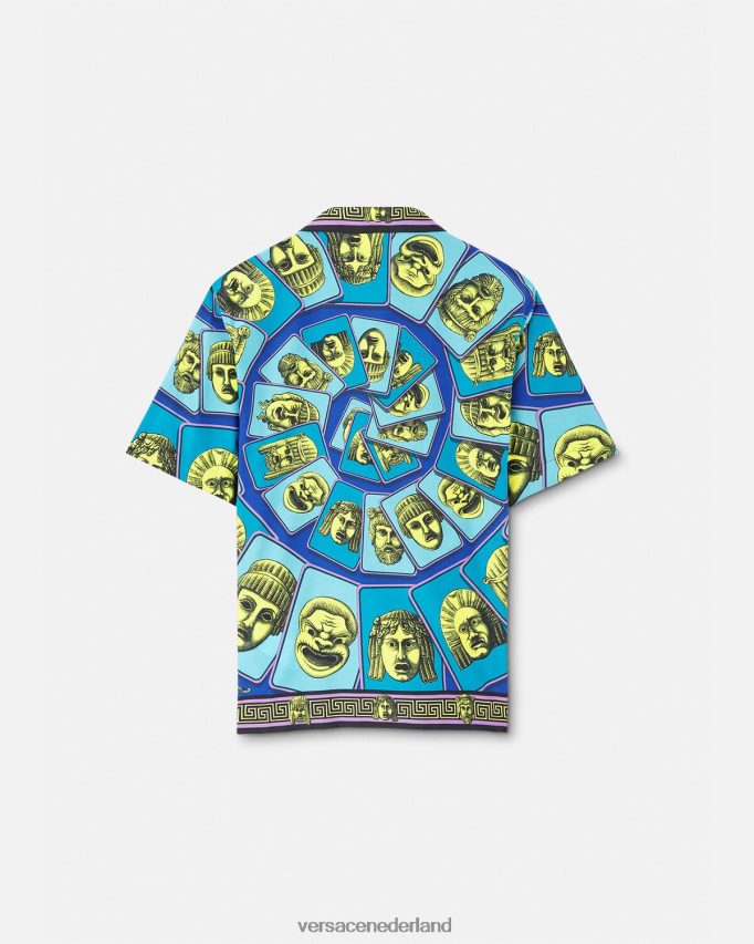 Versace le maschere overhemd van katoenmix Heren afdrukken kleding J2T4F41309