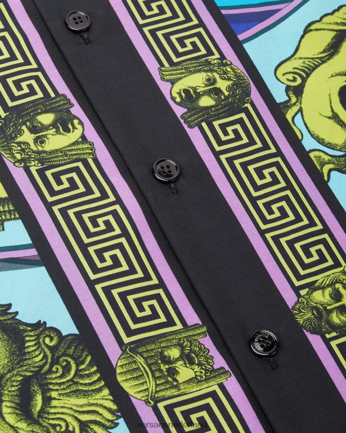 Versace le maschere overhemd van katoenmix Heren afdrukken kleding J2T4F41309
