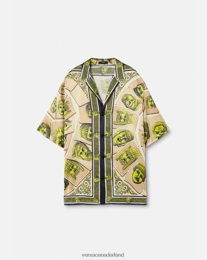 Versace le maschere oversized zijden overhemd Heren afdrukken kleding J2T4F41308