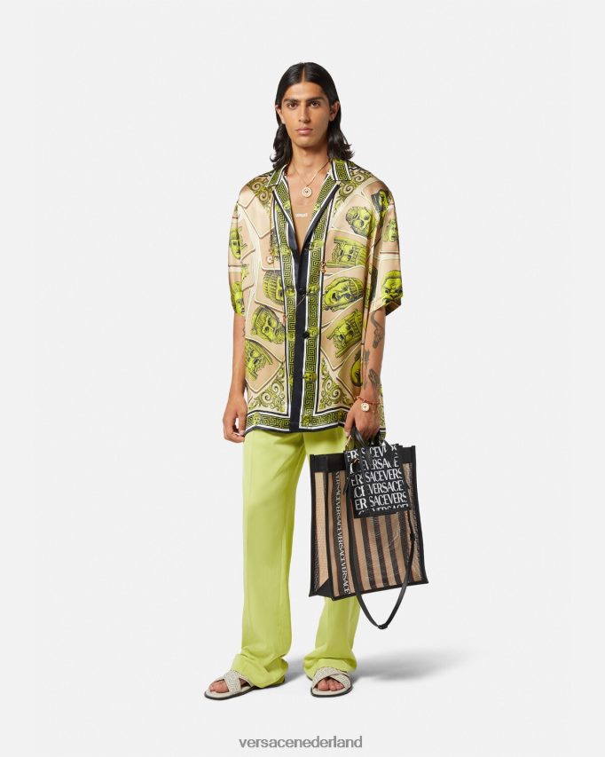Versace le maschere oversized zijden overhemd Heren afdrukken kleding J2T4F41308