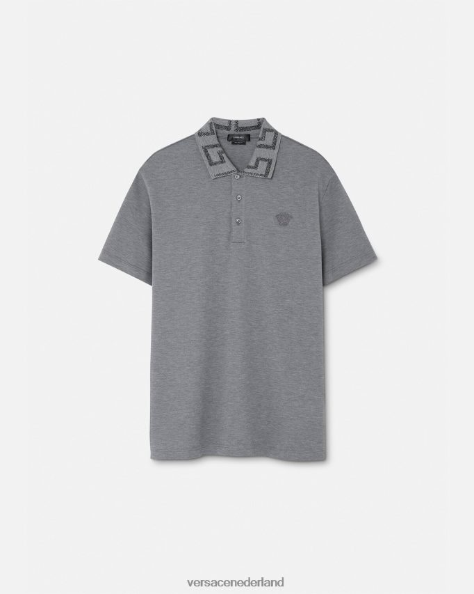 Versace Greca poloshirt met korte mouwen Heren grijs kleding J2T4F41358
