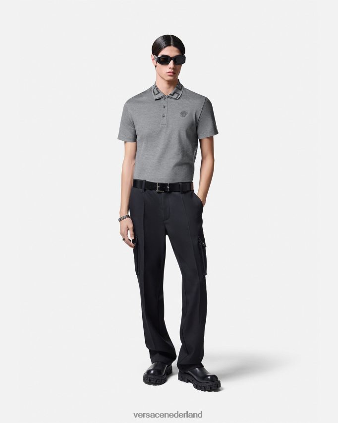 Versace Greca poloshirt met korte mouwen Heren grijs kleding J2T4F41358