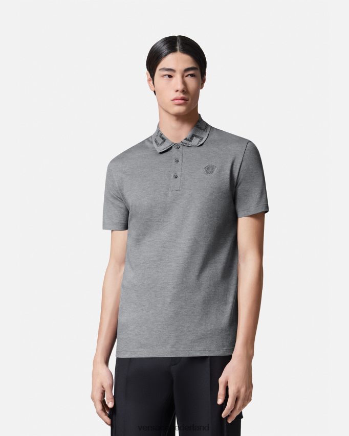 Versace Greca poloshirt met korte mouwen Heren grijs kleding J2T4F41358