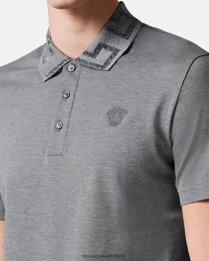 Versace Greca poloshirt met korte mouwen Heren grijs kleding J2T4F41358