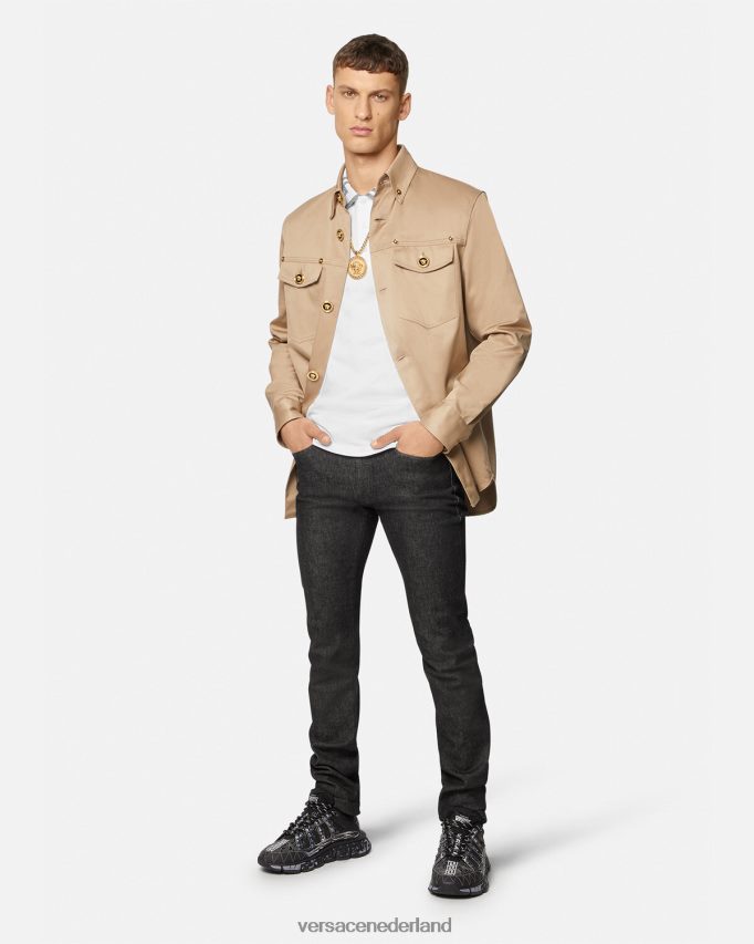 Versace Greca poloshirt met korte mouwen Heren wit kleding J2T4F41376