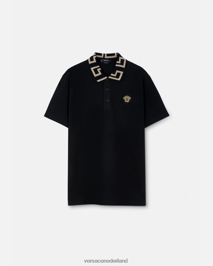 Versace Greca poloshirt met korte mouwen Heren zwart kleding J2T4F41375