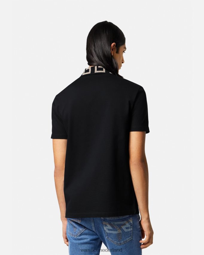 Versace Greca poloshirt met korte mouwen Heren zwart kleding J2T4F41375
