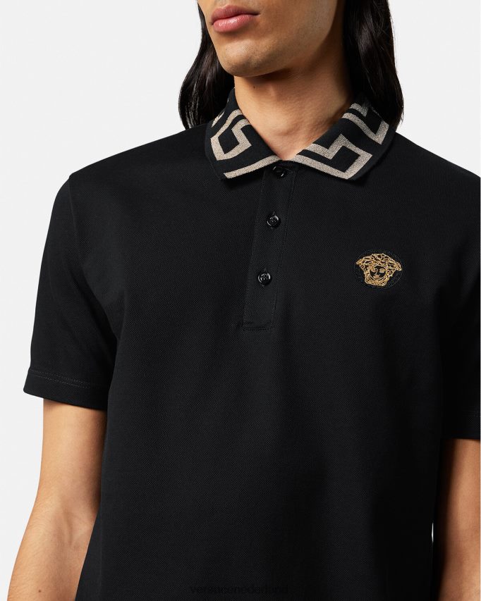 Versace Greca poloshirt met korte mouwen Heren zwart kleding J2T4F41375