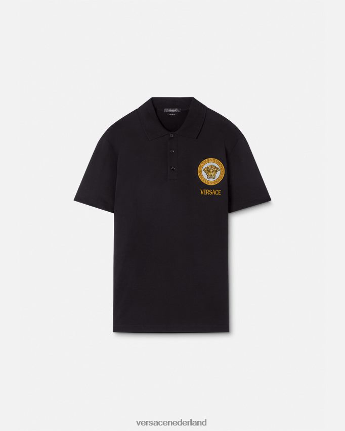 Versace Medusa geborduurd poloshirt Heren zwart kleding J2T4F41398