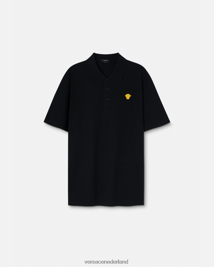 Versace Medusa-poloshirt met korte mouwen Heren zwart kleding J2T4F41373