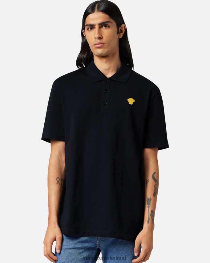 Versace Medusa-poloshirt met korte mouwen Heren zwart kleding J2T4F41373