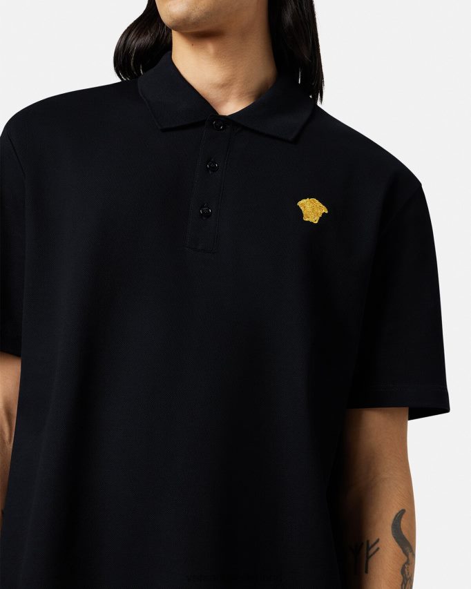 Versace Medusa-poloshirt met korte mouwen Heren zwart kleding J2T4F41373