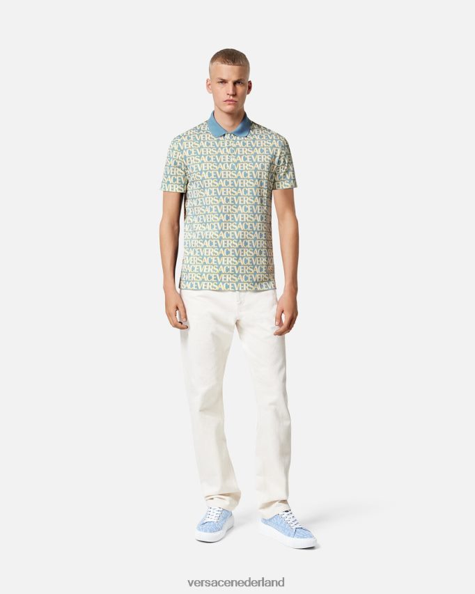 Versace all-over polo met korte mouwen Heren afdrukken kleding J2T4F41355