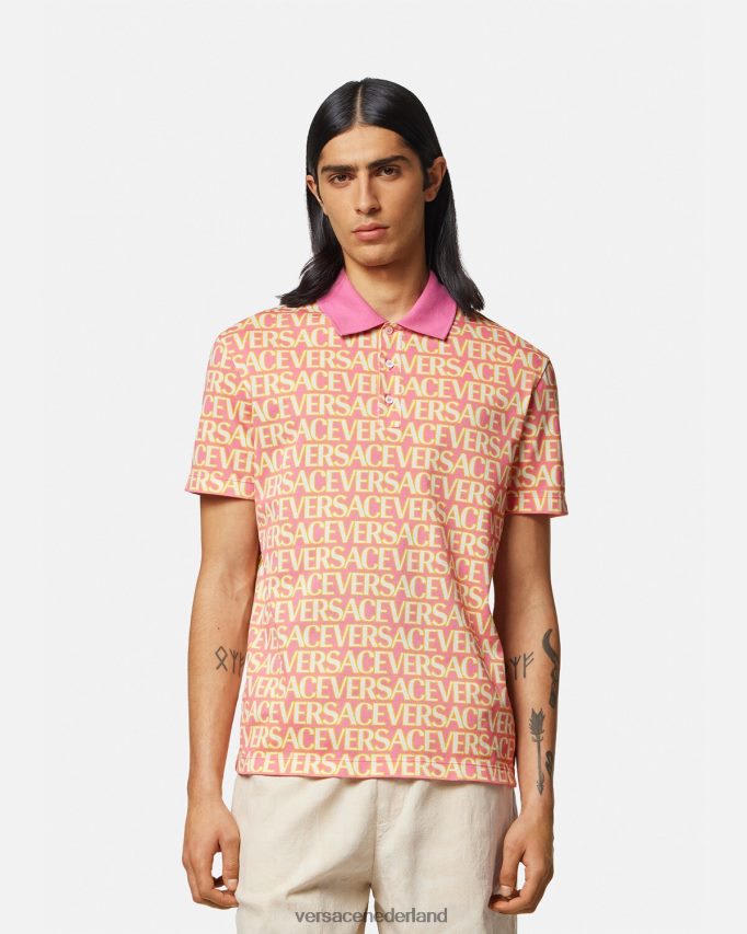 Versace all-over polo met korte mouwen Heren afdrukken kleding J2T4F41356