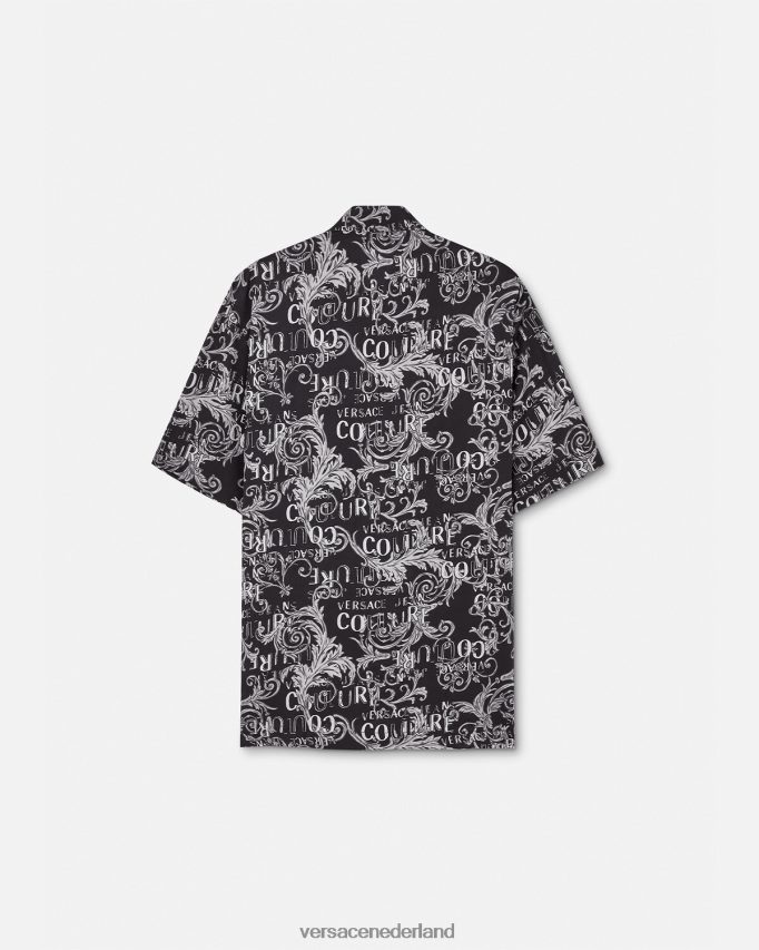 Versace couture-shirt met logo Heren zwart en afdrukken kleding J2T4F42398