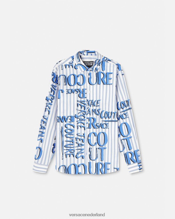 Versace overhemd met doodle-logo Heren wit kleding J2T4F42374