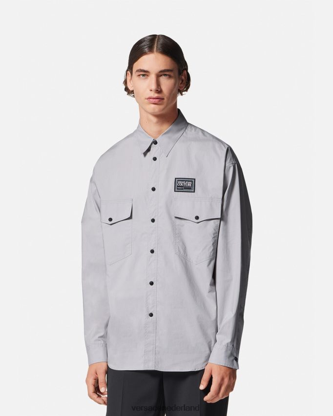 Versace stuknummer logo shirt Heren zwart en afdrukken kleding J2T4F42400