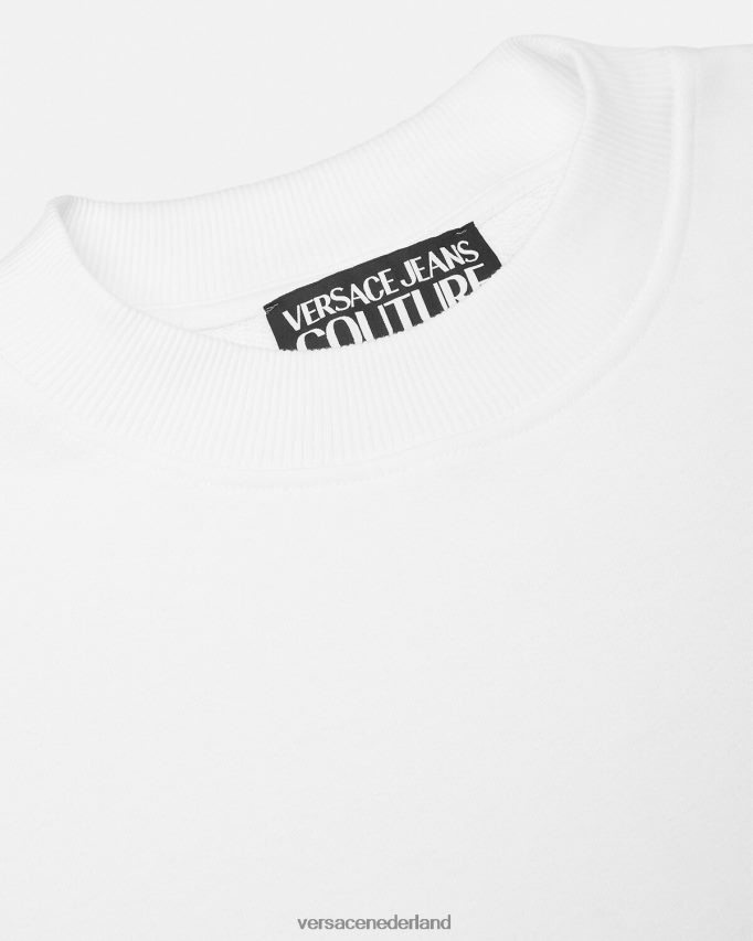 Versace Couture-sweatshirt met logo Heren goud en wit kleding J2T4F42408