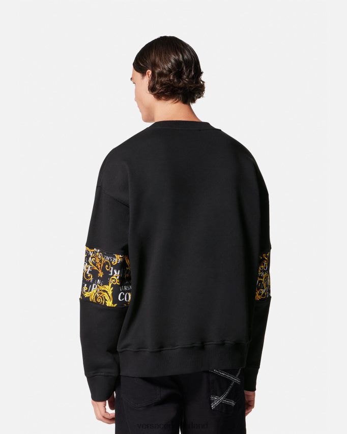 Versace Couture-sweatshirt met logo Heren zwart goud kleding J2T4F42407