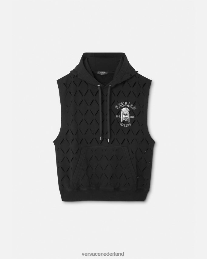 Versace Gesneden hoodie met La Maschera-logo Heren zwart kleding J2T4F41423