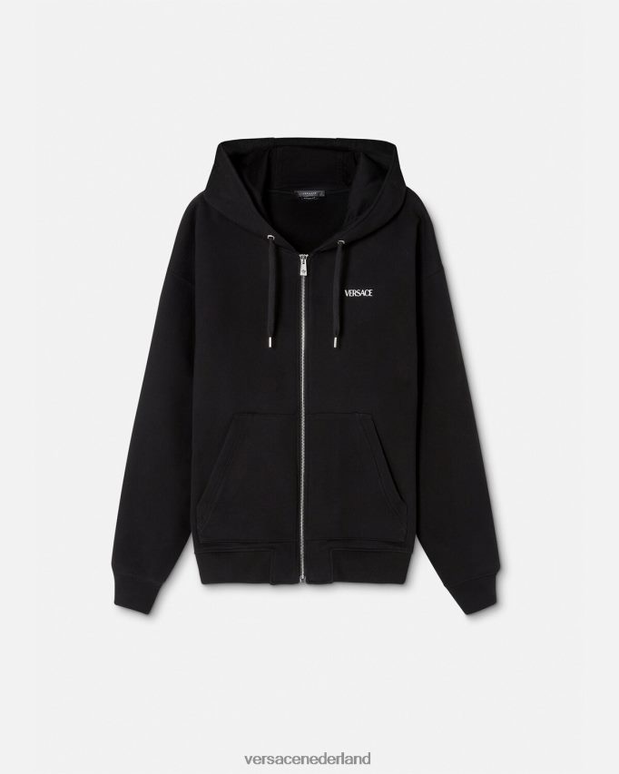 Versace Hoodie met logorits Heren zwart kleding J2T4F41413