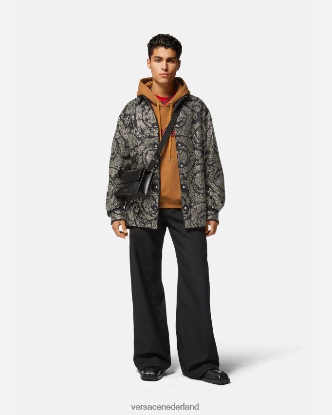 Versace Hoodie met varsity-logo en studs Heren oranje kleding J2T4F41426