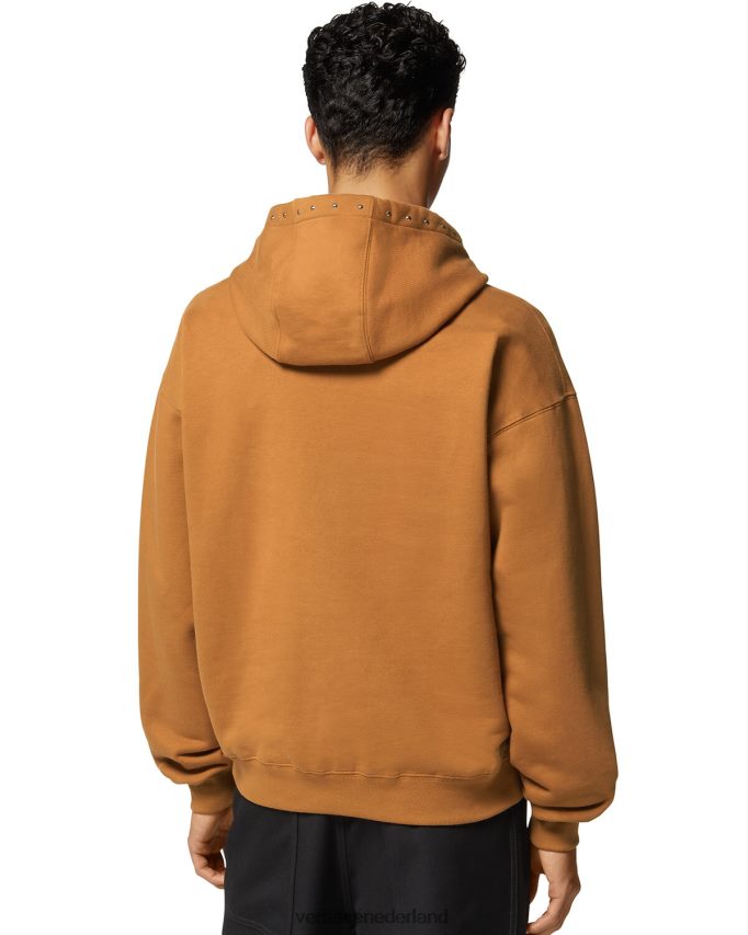Versace Hoodie met varsity-logo en studs Heren oranje kleding J2T4F41426
