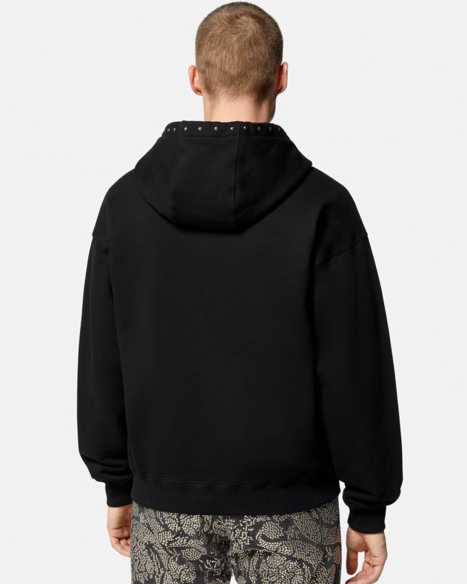 Versace Hoodie met varsity-logo en studs Heren zwart kleding J2T4F41425