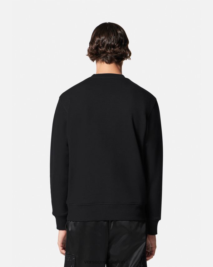 Versace Sweatshirt met geborduurd V-embleem Heren zwart kleding J2T4F42412