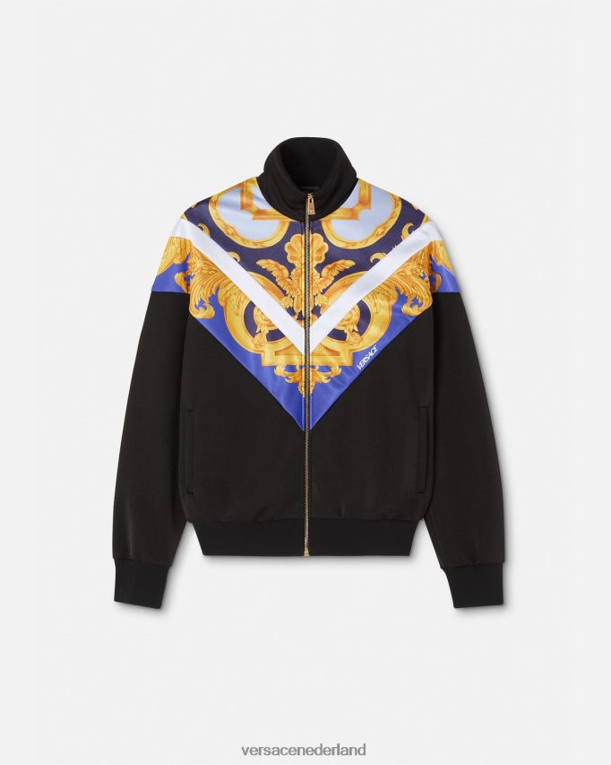 Versace barocco 660 sweatshirt met rits Heren blauw en goud kleding J2T4F41417