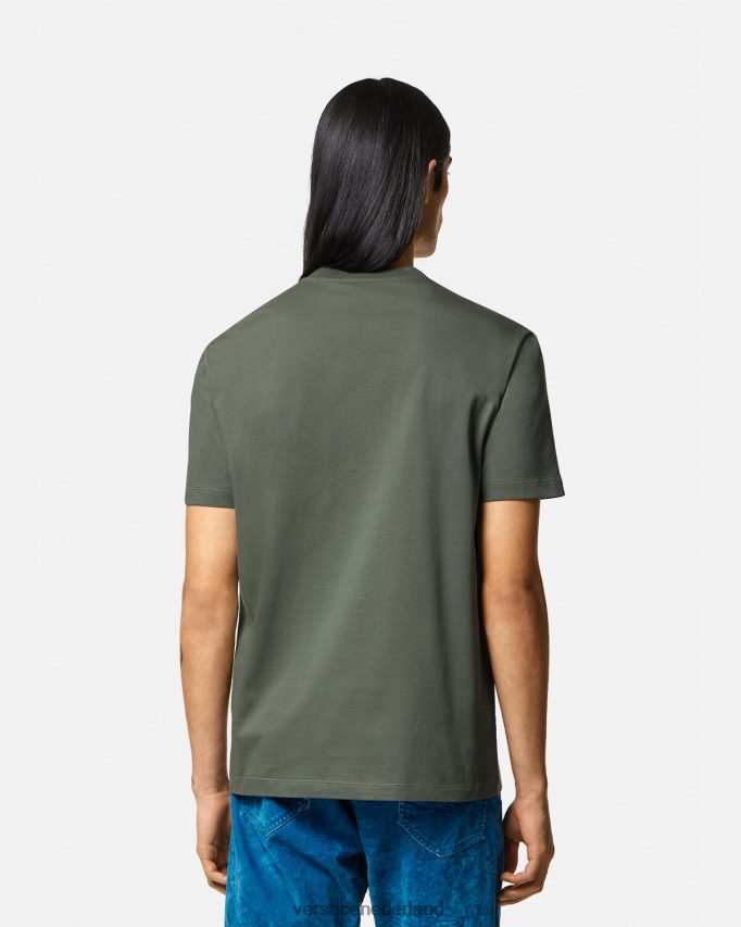 Versace Barocco silhouet logo t-shirt Heren groente kleding J2T4F41368