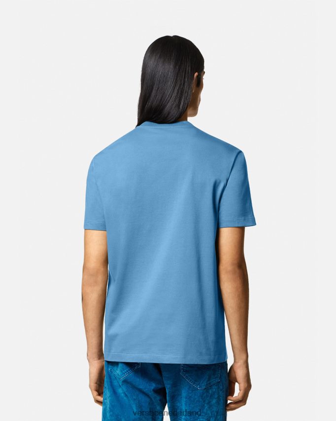 Versace Barocco silhouet logo t-shirt Heren lichtblauw kleding J2T4F41367