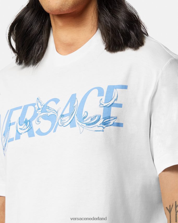 Versace Barocco silhouet logo t-shirt Heren wit kleding J2T4F41366