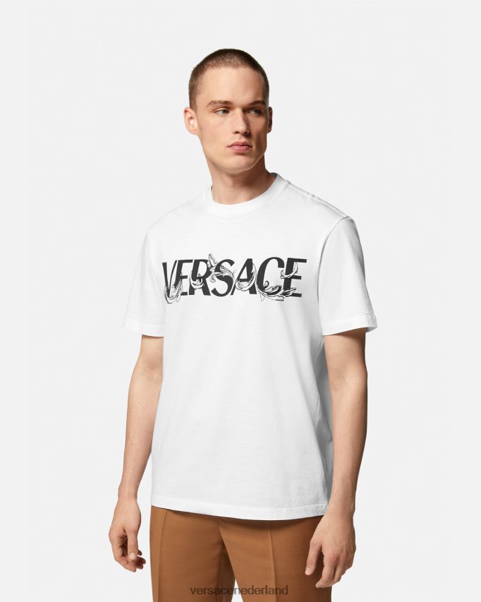 Versace Barocco silhouet logo t-shirt Heren wit kleding J2T4F41379