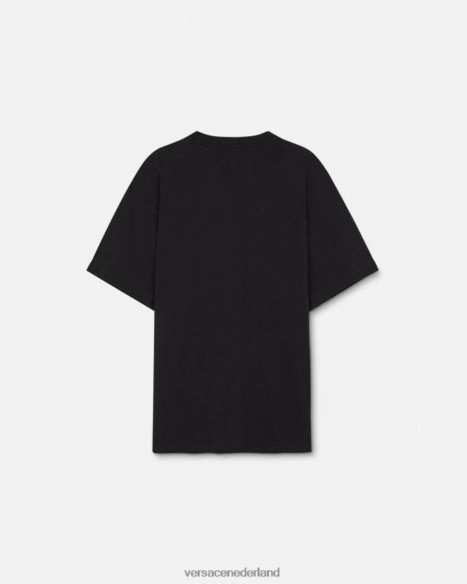 Versace Couture-T-shirt met logo Heren zwart en afdrukken kleding J2T4F42389