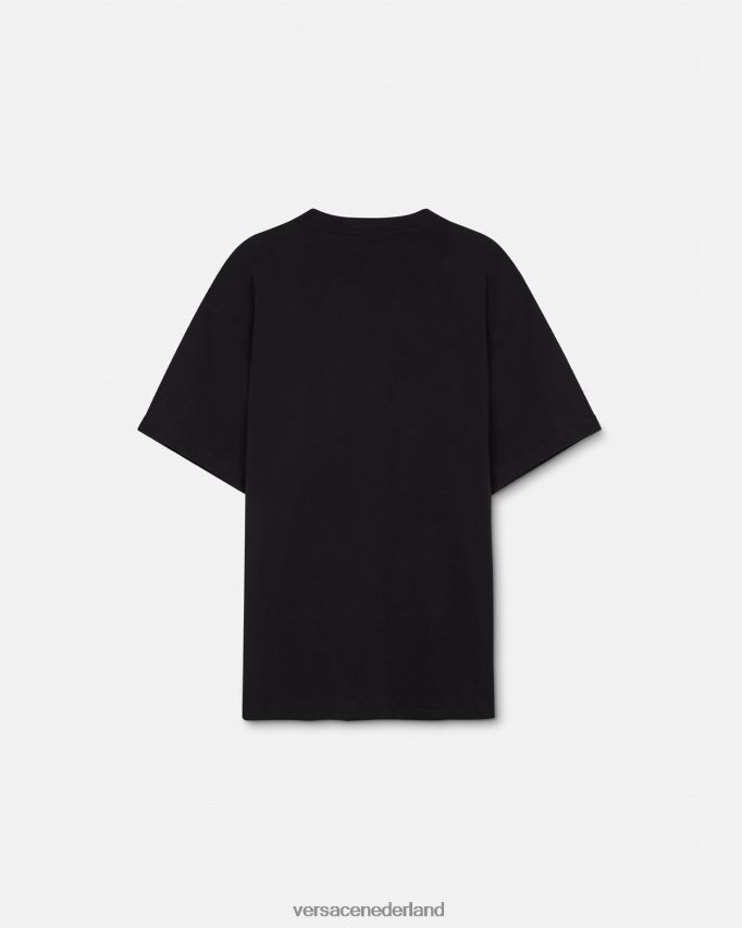 Versace Couture-T-shirt met logo Heren zwart goud kleding J2T4F42388