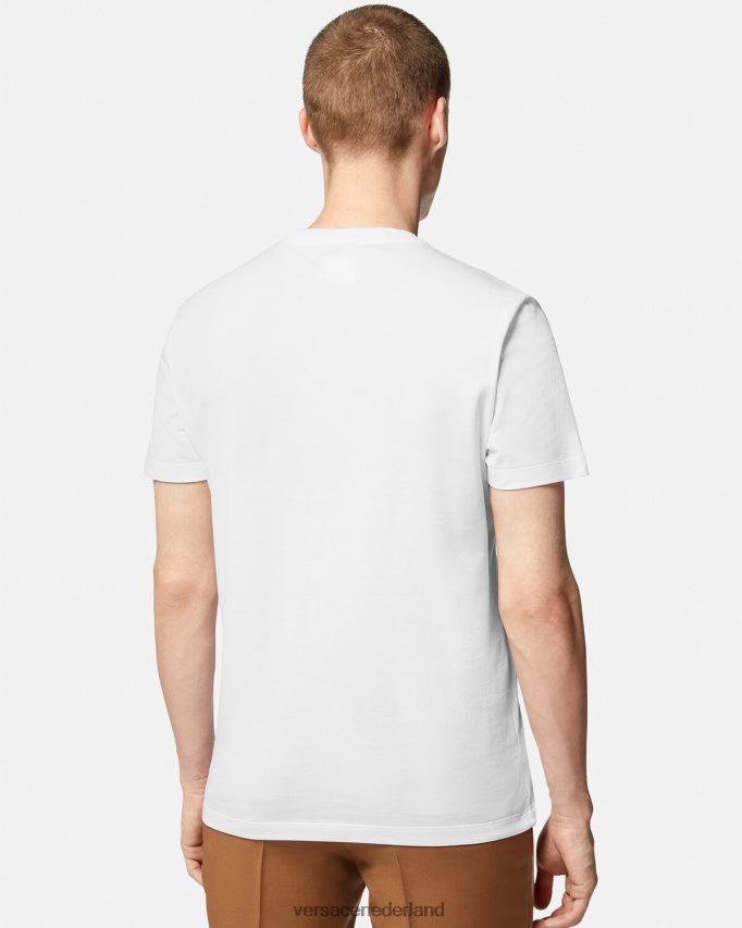 Versace T-shirt met La Greca-logo Heren wit kleding J2T4F41408