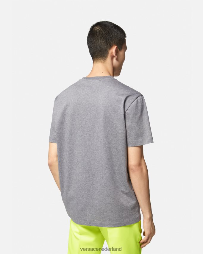 Versace T-shirt met geborduurd Barocco-logo Heren grijs kleding J2T4F41410