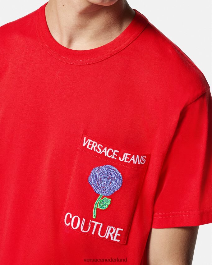 Versace T-shirt met rozenlogo Heren oranje kleding J2T4F42373