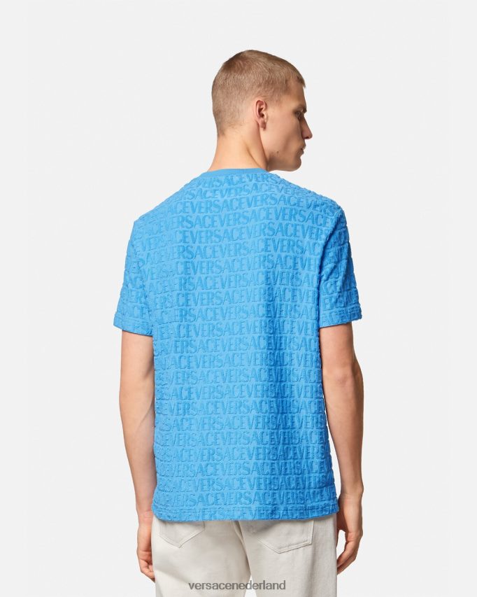 Versace all-over handdoek-t-shirt Heren lichtblauw kleding J2T4F41352