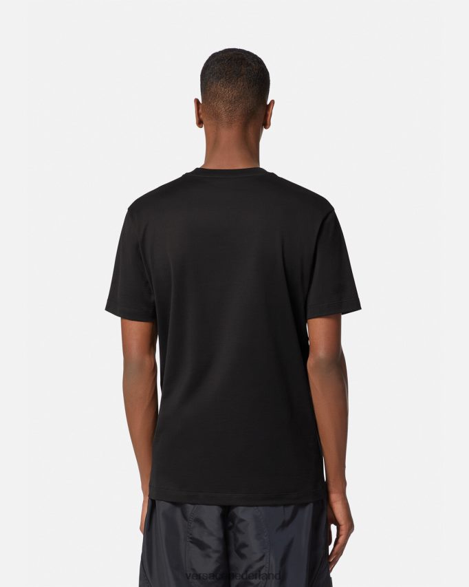Versace geborduurd Medusa-T-shirt Heren zwart kleding J2T4F41396