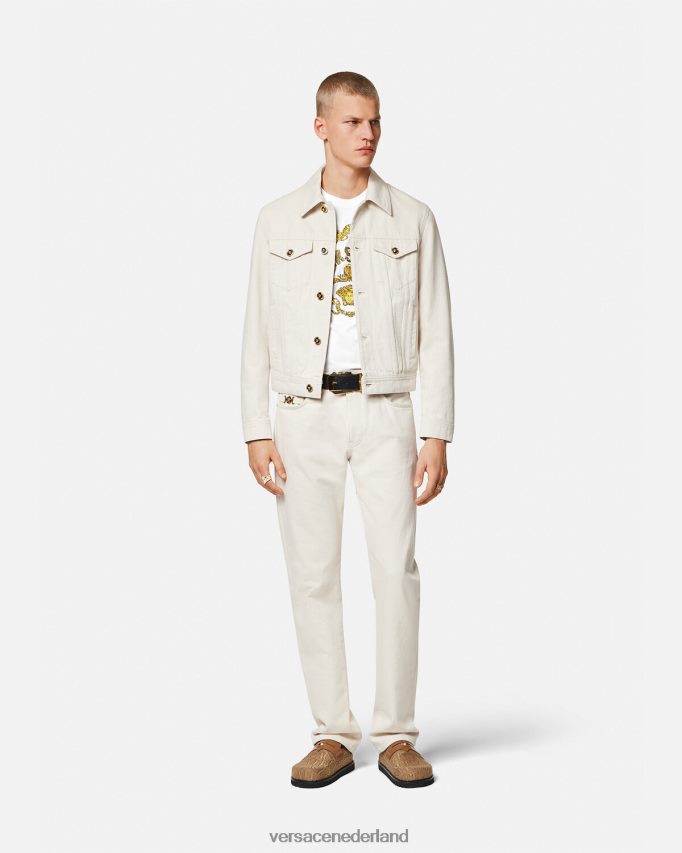 Versace geborduurd barok t-shirt met zeeschelpen Heren wit kleding J2T4F41364